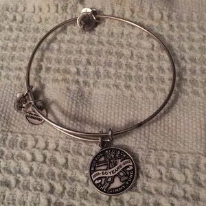 Alex and Ani Jimmy Fund bangle silver